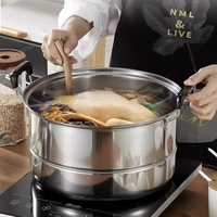 Épaissie Double Trois Couches 304 En Acier Inoxydable Cuisinière Bun Steamers Boulette Farcie Soupe Lait Alimentaire Vapeur Pot Ensemble avec Couvercle