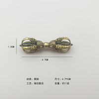 Vajra miniature en cuivre transfrontalier en forme de trompette, amulette portative, instrument de rituel religieux tibétain, objet artisanal Vajra
