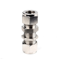 Adaptor sekat Fitting pipa Ferrule 304 baja tahan karat kopling cepat instrumen Dinding pengurang