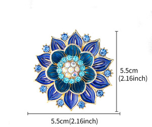 Luxury Lotus Brooch with Colourful Rhinestone Drilled Design Gold Plated Alloy High Quality Women's <b>Wedding</b> Brooch <b>Accessories</b> - Product Image 6