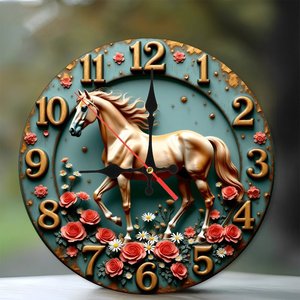 Round Wooden Wall <b>Clock</b> 25x25Cm Quartz Silent Simple Design Home Office Living Room Decor - Product Image 1