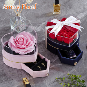 AM-SPB33 Caja de Joyería con Forma de Corazón y <span class=keywords><strong>Flores</strong></span> de Jabón Ammy, Decoración Navideña para el Hogar, Regalo para el Día de San Valentín - Product Image 3
