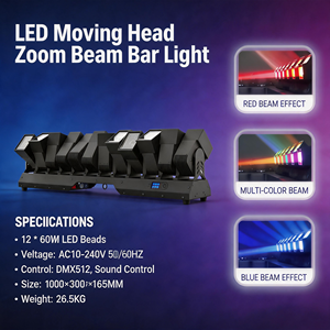 Barre de lumière de scène à 12 têtes LED mobiles, faisceau rotatif indépendant, lumière DJ DMX Art-Net pour discothèque, bar, spectacle - Product Image 6