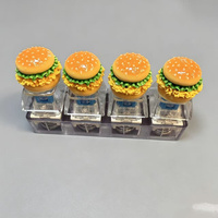 Mainan Fidget Keycap Makanan Mini Plastik Menyala, Penguji Sakelar 4 Tombol, Pereda Stres Portabel untuk Meja, Permainan Sensorik, Usia 5 hingga 7 Tahun
