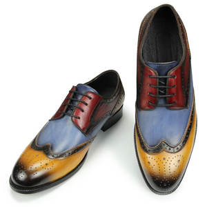 รองเท้าหนังวัวโบรเกของผู้ชายหรูหราหลากหลายสีรองเท้าแต่งตัวทำมือสไตล์อังกฤษรองเท้าทางการผูกเชือกสำหรับนักธุรกิจชาย - Product Image 5