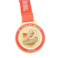 Médaille de cyclisme personnalisée Tour de Matra Hongrie Or - Médaille commémorative personnalisée pour le vélo, récompense de course Emdal