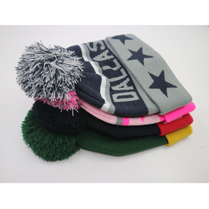 Gorro de punto Jacquard Sports New <span class=keywords><strong>York</strong></span> Team con logotipo personalizado con pompón de borla para clima frío - Product Image 6