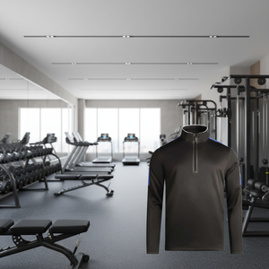 Haut de sport unisexe à manches longues pour homme, respirant, séchage rapide, polyester/coton, noir, avec fermeture éclair, coupe-vent, pour fitness - Product Image 2