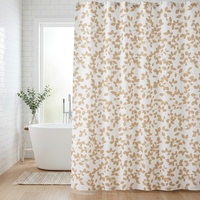 Rideau de Douche Imprimé Motif Arbre Vert Feuilles Jaunes Festival d'Automne 180*180 en PEVA Imperméable Anti-Moisissure Bon Prix Maison & Hôtel