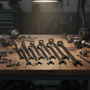 Jeu de clés mixtes métriques en oxyde noir, 10 pièces, 34-50 mm, qualité industrielle, avec pochette - Product Image 2