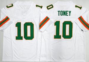 2026 Toptan Miami Hurricanes Amerikan Kolej Futbolu Formaları Dikişli # 10 TONY # 4 FLETCHER JR.Breathable Spor Gömleği - Product Image 2