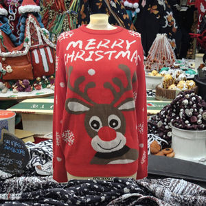 <span class=keywords><strong>Pull</strong></span> cardigan long en maille pour <span class=keywords><strong>femme</strong></span>, style doux, en polyester/coton épais, avec logo imprimé sur le devant, idéal pour l'hiver et Noël - Product Image 3