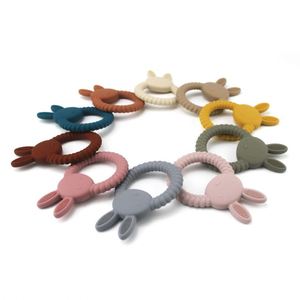 Mordedor de Silicona de Grado Alimenticio Orgánico para Bebés Recién Nacidos, Unisex, de Alta Calidad, No Tóxico, Anti-Mordidas, con Forma de Conejo - Product Image 3