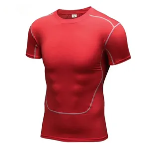 Оптовая продажа, Мужская футболка из полиэстера с коротким рукавом, Спортивная одежда для бега, футболки