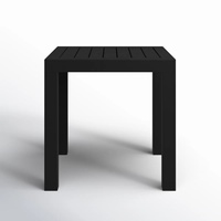 Table basse d'extérieur résistante aux intempéries - Table de jardin moderne en plastique blanc, imperméable et résistante aux UV pour le bord de la piscine et les repas en plein air