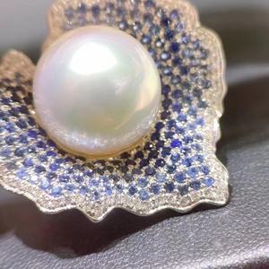 Nuevo Anillo de Plata de Ley S925 de Alta Gama con Incrustaciones de Perlas Naturales, Diseño Elegante de Pantalla Completa con Circonitas, Elaborado y de Gran Esfuerzo - Product Image 4