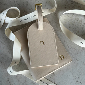 Étiquette de bagage personnalisée en cuir PU de luxe avec sangle réglable, identificateur de valise, étiquette nominative, cadeau de voyage pour avion - Product Image 4