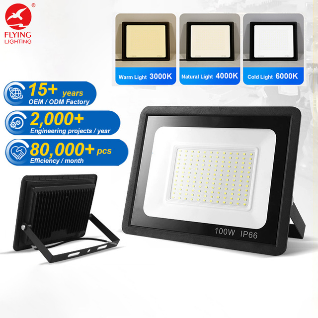100W 200Watt Multi Color Aluminum Alloy LED Flood Light IP66 Waterproof for Garden Outdoor Use with High CRI 95 Remote Control