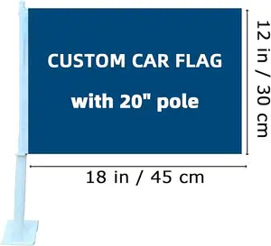 2024 판촉 뜨거운 판매 사용자 정의 모든 로고 창 폴리 에스테르 장식 디지털 인쇄 도매 자동차 깃발 플라스틱 기둥