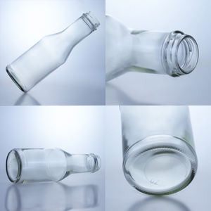 Bouteilles de boisson en verre vides de 350ml pour boissons jus de fruits 300ml café lait eau large bouche recyclable bouteille à fond mince avec couvercle - Product Image 2