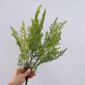 Plante artificielle de fougère Xianting, blanche et verte, en PVC souple, pour décoration de mariage, bouquet artisanal, 120 cm - Product Image 2