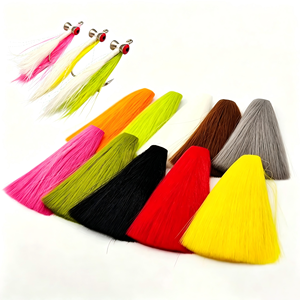 วัสดุทำหางปลอมแบบหางกวาง ขนาด 145 มม. น้ำหนัก 34 กรัมต่อช่อ 10 สี สำหรับทำสตรีมเมอร์ ทูบ แซลมอน จิ๊ก และแมลงวันน้ำเค็ม - Product Image 1