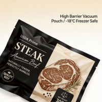 Sacs sous vide personnalisés de qualité alimentaire, pochettes à fermeture éclair verticales pour la conservation des aliments, viande congelée, noix