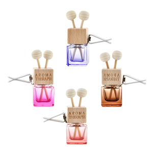 Hot bán 6ml 8ml 10ml12ml rỗng số lượng lớn thơm làm mát không khí treo tinh dầu xe khuyếch tán chai thủy tinh với nắp bằng gỗ - Product Image 1