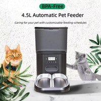 Distributeur automatique de nourriture intelligent AOJI 4L avec commande à distance par application, microchip, minuterie, en acier inoxydable 304, pour animaux de compagnie