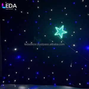 Toile de fond d'événement JINDA, tissu noir, ciel étoilé, lumière LED, rideau d'étoiles, décoration intérieure pour mariage, scène, fête - Product Image 3