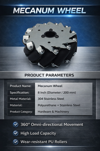 Roue Mecanum en aluminium de 5 pouces pour système de propulsion omnidirectionnel de robot AGV, contrô<span class=keywords><strong>le</strong></span> de mouvement haute précision et <span class=keywords><strong>transport</strong></span> de charges lourdes - Product Image 3