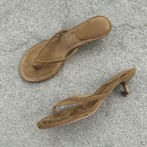 Sandales compensées à talon compensé pour femmes, mules d'été à lanières entre-doigts pour la plage et le quotidien en extérieur - Product Image 6