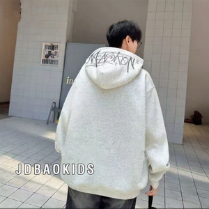 Moletons Masculinos de Outono Inverno Unissex Oversized Pullover Largos com Estampa para Casais - Product Image 4