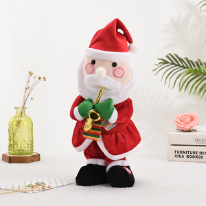 Jouet en peluche de Noël électrique chantant et dansant LINGKAI, Père Noël, bonhomme de neige, renne, poupée de Noël pour cadeau de fête, décoration de table à la maison - Product Image 4
