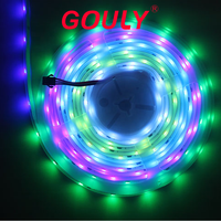 Bande LED RVB 2812b 5V 12V RVB+W flexible intelligente étanche de 5 mètres pour voiture, profilé de pixels RVB