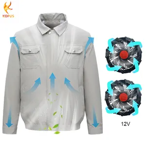 High temperature working worker clothes battery powered air conditioner cooling jackets two fans inside summer cooling jacket
