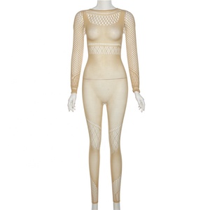 Bettergirl Hotselling Sexy Mesh See-through Hollow Tight Gym Jumpsuit Mono de una pieza para mujer - Product Image 6