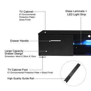 Mueble de <span class=keywords><strong>TV</strong></span> Moderno de Lujo Estilo Antiguo con Luz LED Negra de <span class=keywords><strong>75</strong></span> Pulgadas, Consola de Radio, Soporte <span class=keywords><strong>para</strong></span> Televisor de 65 Pulgadas - Product Image 6