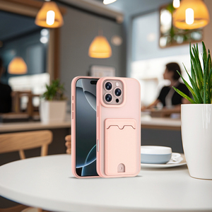 2025 Mới Màu Hồng TPU kinh doanh điện thoại trường hợp bảo vệ trường hợp thẻ ghi nợ lưu trữ ví chức năng tương thích cho <span class=keywords><strong>iPhone</strong></span> 15 S24 siêu - Product Image 1