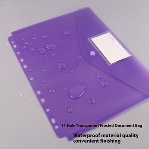 A4 Transparent PP 11-Hole Document Bag Zipper Student Exam Binder Featuring Folder Holder Envelope Wallet School <b>File</b> - Product Image 4