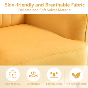Velvet Accent <b>Chair</b> Modern Upholstered Living Room <b>Chair</b> Single Sofa Armchair <b>Comfy</b> Barrel <b>Chair</b> - Product Image 2