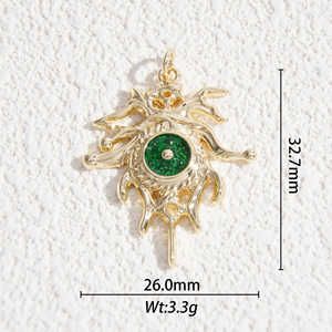 Pendentif Dieu du Soleil en alliage avec zircon synthétique en forme d'étoile, accessoire de bijouterie DIY pour collier et bracelet - Product Image 4