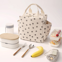Sac isotherme portable en velours côtelé, sac de pique-nique, boîte à lunch, sac à main pour étudiants et employés de bureau