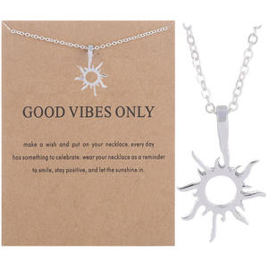 Collane e Ciondoli Moda Color Oro con Scritta 'Good Vibes Only Sun' per Gioielli da Donna - Product Image 5