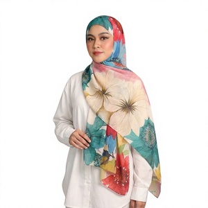 Pañuelo Hijab de Pashmina con Estampado Floral de Lujo, Venta al por Mayor, Estampado Digital Premium, Bufanda Musulmana Suave y Ligera de Chifón para Mujer - Product Image 2