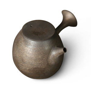 Handmade Iron Rust Glaze Ceramic Teapot With Gold Handle Round Shape For Kung Fu <b>Tea</b> <b>Set</b> Single Pot - Product Image 5