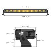Barre lumineuse LED de 20 pouces, barre lumineuse LED mince pour camion, pick-up, SUV, 4x4, hors route, porte-bagages de toit