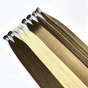 Salon Quality Double Drawn Russian Remy Hair Extensions Thin Invisible Handtied Genius Weft