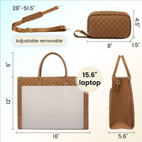 LOVEVOOK Lot de 2 sacs de travail matelassés tendance 15,6 pouces, imperméables, pour voyage, affaires, sac à bandoulière, sac à main, sacoche pour ordinateur portable pour femmes