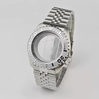 Kit Cassa Orologio 42mm con Inserto Ghiera, Posizione Corona 3.8, Bracciale a 5 Maglie, Parti Modifica Orologio Meccanico per Movimento NH35/NH36